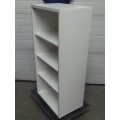 White Laminate Wood 4 Shelf Storage Book Case Unit